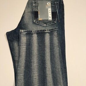 NWT Men's Akademiks Jeanius Level Signature 38x32 Jeans 10" Boot Cut🔥🔥(D3)